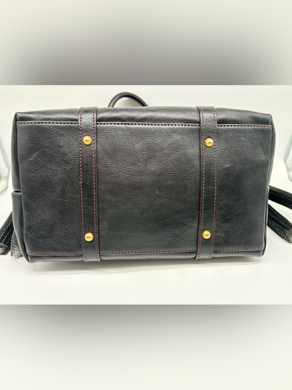 Dooney & Bourke Black Florentine Leather Bristol Satchel - Picture 6 of 8
